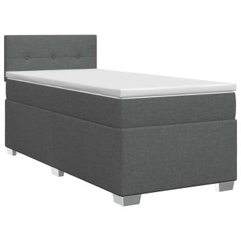 Boxspringbett mit Matratze Dunkelgrau 90 x 190 cm Stoff