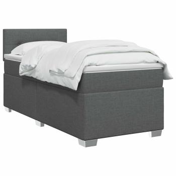Boxspringbett mit Matratze Dunkelgrau 90 x 190 cm Stoff