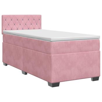 Boxspringbett mit Matratze mit Kopfteil Rosa 90 x 200 cm Samt