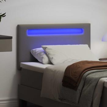 LED Kopfteil Grau 100 cm Kunstleder
