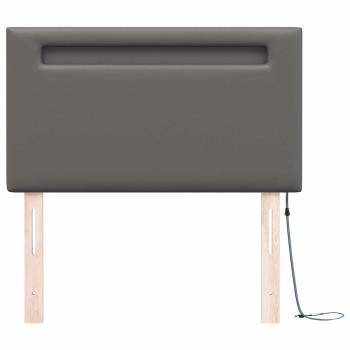 LED Kopfteil Grau 100 cm Kunstleder