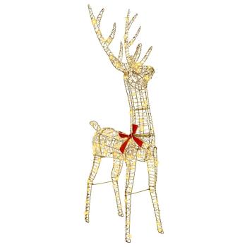 3D Rentier 140 LEDs Warmweiß 128 cm PET