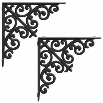 Wandregalhalterungen 2 stk. Schwarz 24 x 24 x 3,5 cm Stahl