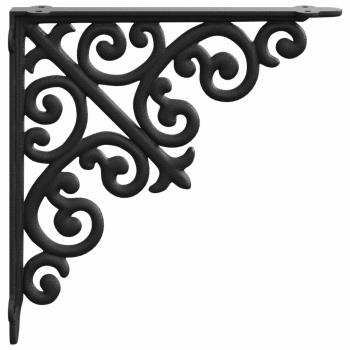 Wandregalhalterungen 12 stk. Schwarz 24 x 24 x 3,5 cm Stahl