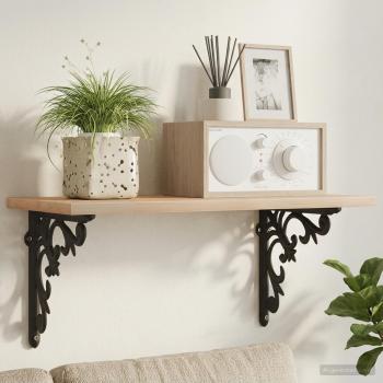 Wandregalhalterungen 12 stk. Schwarz 10 x 10 x 2.8 cm Stahl