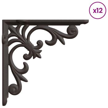 Wandregalhalterungen 12 stk. Antikbraun 14,5 x 14,5 x 3 cm