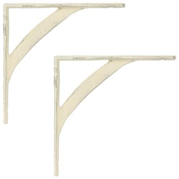 Wandregalhalterungen 2 stk. Antik Weiß 14,5 x 14,5 x 3,5 cm