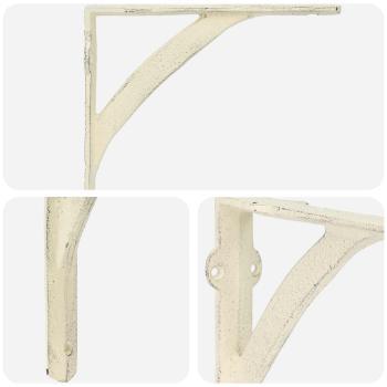 Wandregalhalterungen 2 stk. Antik Weiß 14,5 x 14,5 x 3,5 cm