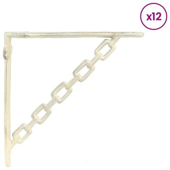 Wandregalhalterungen 12 stk. Antik Weiß 10,5 x 10,5 x 3 cm