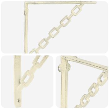 Wandregalhalterungen 2 stk. Antik Weiß 21 x 21 x 3.5 cm Stahl
