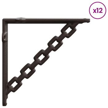 Wandregalhalterungen 12 stk. Antikbraun 21 x 21 x 3.5 cm Stahl