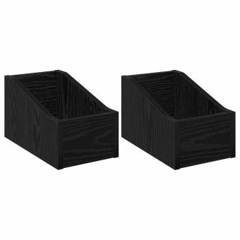 LP Plattenbox 2 stk. Schwarz Eichen-Optik 18 x 32 x 18 cm
