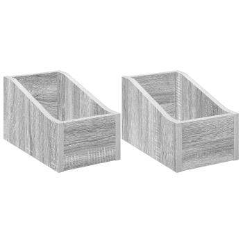 LP Plattenbox 2 stk. Sonoma-Grau 18 x 32 x 18 cm Holzwerkstoff