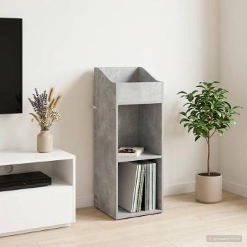ARDEBO.de - Schallplattenschrank Betongrau 36 x 36 x 95,5 cm Holzwerkstoff
