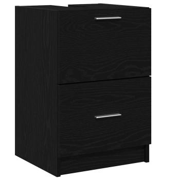 Badezimmerschrank Schwarz Eichen-Optik 40 x 37 x 59 cm