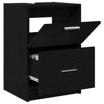 Badezimmerschrank Schwarz Eichen-Optik 40 x 37 x 59 cm