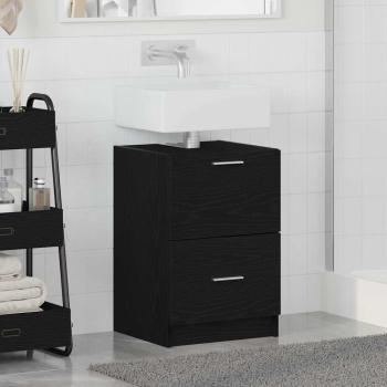 Badezimmerschrank Schwarz Eichen-Optik 40 x 37 x 59 cm