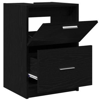 Badezimmerschrank Schwarz Eichen-Optik 40 x 37 x 59 cm