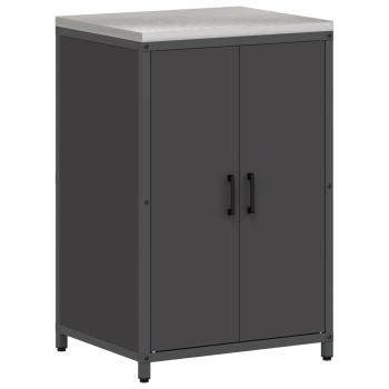 Küchenaufbewahrungsschrank HATTEM Schwarz 60 x 50 x 92 cm Stahl
