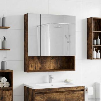 Badezimmerspiegelschrank Räuchereiche 60 x 14,5 x 70 cm