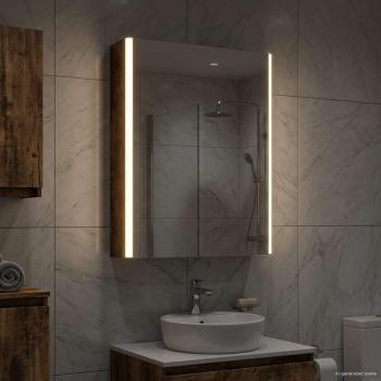 Badezimmerspiegelschrank Geräucherte Eiche 43 x 11,5 x 60,5 cm