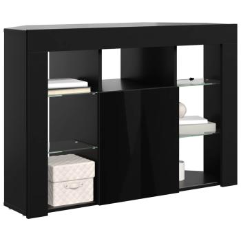 Eck-LED-TV-Schrank 100x40x68cm Schwarz Holzwerkstoff