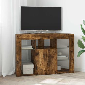 ARDEBO.de - Eck-LED-TV-Schrank 100x40x68cm Geräucherte Eiche Holzwerkstoff