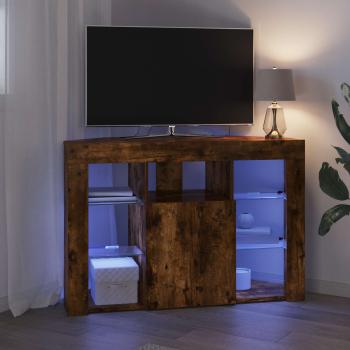 Eck-LED-TV-Schrank 100x40x68cm Geräucherte Eiche Holzwerkstoff