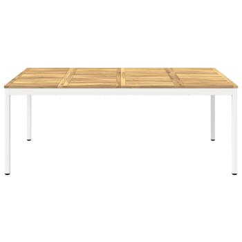 Gartentisch Weiß 196 x 100,5 x 75 cm Massivholz Akazie