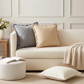 ARDEBO.de - Kissen 6 stk. HOUTEN Creme 45 x 45 cm Kunstleinen