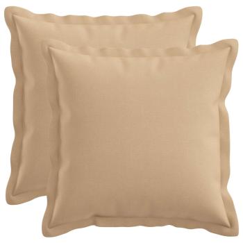 ARDEBO.de - Kissen 2 stk. HOUTEN Creme 45 x 45 cm Kunstleinen