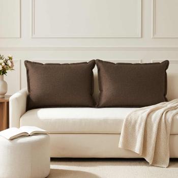 ARDEBO.de - Kissen 2 stk. HOUTEN Taupe 50 x 75 cm Kunstleinen