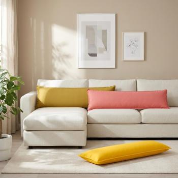 ARDEBO.de - Wurfkissen 2 stk. HOUTEN Rosa 40 x 145 cm Kunstleinen