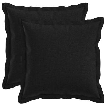 ARDEBO.de - Kissen 2 stk. HOUTEN Schwarz 50 x 50 cm Kunstleinen