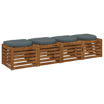 4-teilige Sitzkissen 4 stk. 100 % Polyester Blau 40 x 40 x 5 cm