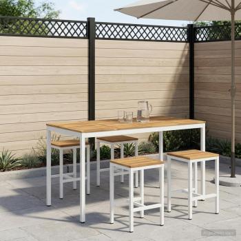 ARDEBO.de - Gartenbar-Tisch NAARDEN Wei? 180 x 88,5 x 105 cm