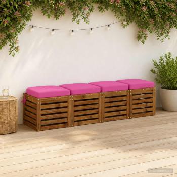 ARDEBO.de - 4-teilige Sitzkissen SOEST 4 stk. 100 % Polyester Rosa