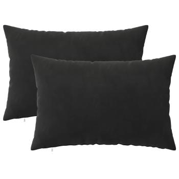 Kissen 2 stk. HEERLEN Schwarz 50 x 80 cm Samt