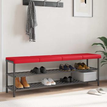 ARDEBO.de - Bankkissen 4 stk. Kunstleder Rot Tiefe 35 cm