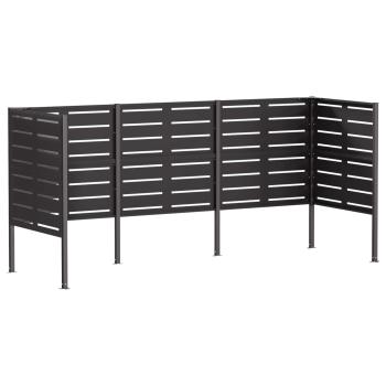 Mülltonnen-Sichtschutz 249 x 85 x 113 cm Stahl Schwarz
