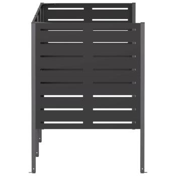 Mülltonnen-Sichtschutz 249 x 85 x 113 cm Stahl Schwarz