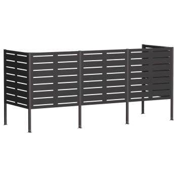 Mülltonnen-Sichtschutz 249 x 85 x 113 cm Stahl Schwarz