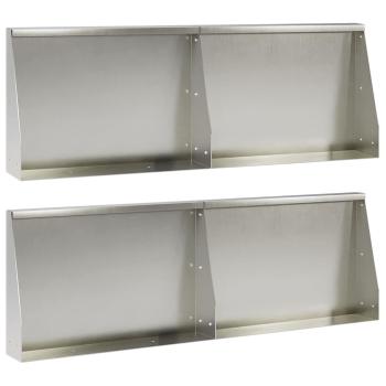 Stützmauer 4 stk. 60 x 12 x 30 cm Edelstahl Silber