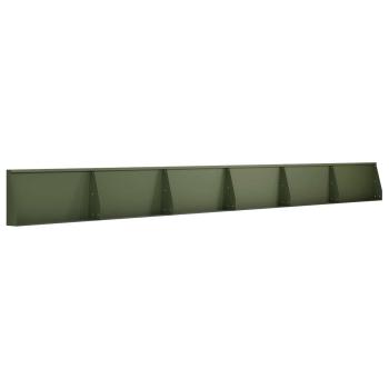 Stützmauer 6 stk. 80 x 12 x 50 cm Stahl Olivgrün