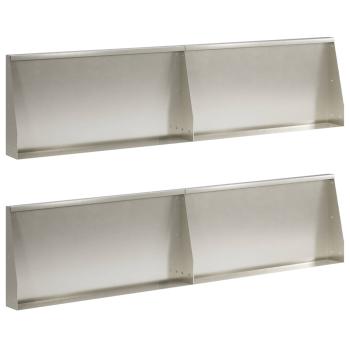 Stützmauer 4 stk. 80 x 12 x 40 cm Edelstahl Silber