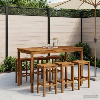 ARDEBO.de - Gartenbar-Tisch Natur 141 x 80,5 x 105 cm Massivholz Akazie
