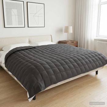 ARDEBO.de - Gewichtsdecke Anthrazit 200 x 200 cm 9 kg Stoff