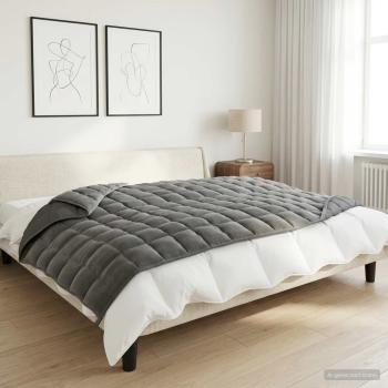 ARDEBO.de - Gewichtsdecke Anthrazit 120 x 180 cm 5 kg Stoff