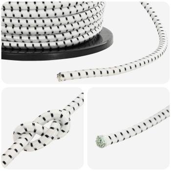 Bungee-Schnüre 80 mm Schwarz und Weiß PP und Gummi