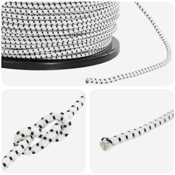Bungee-Schnüre 4 mm Schwarz und Weiß PP und Gummi